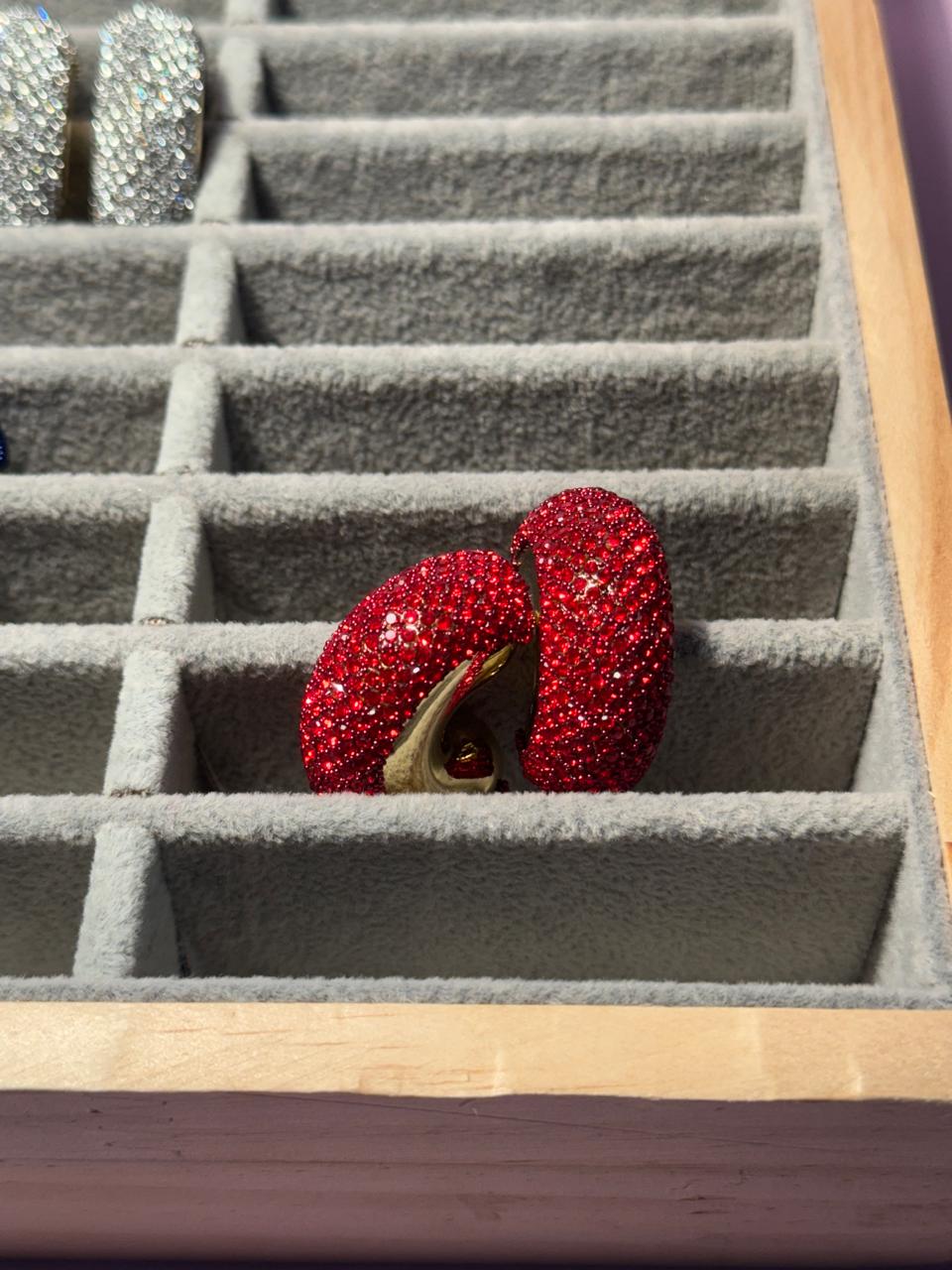 Gem hoops - Holographic - Red