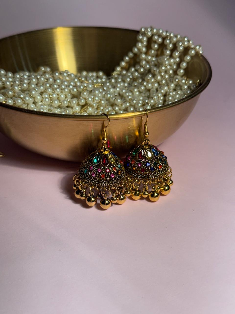 Meena karri antique Earrings - Multicolor