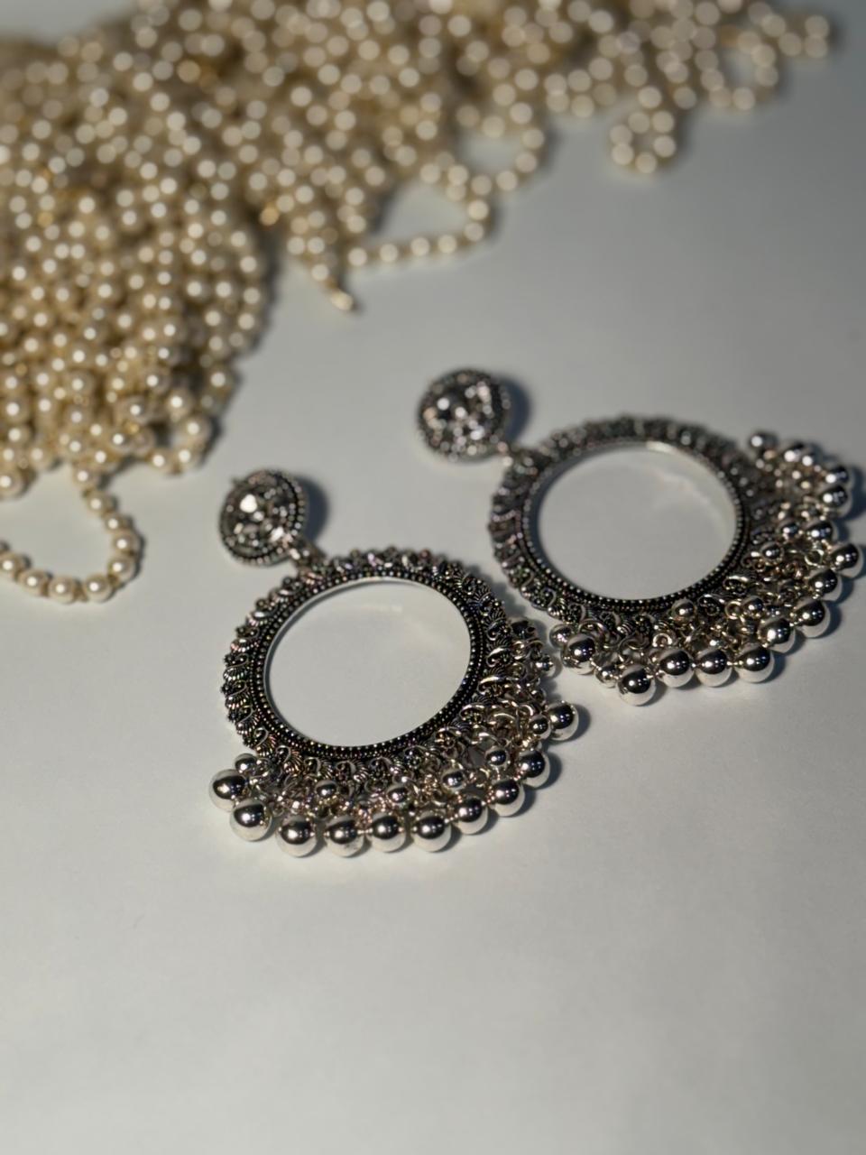 Nawab Ghungroo Earrings - Silver