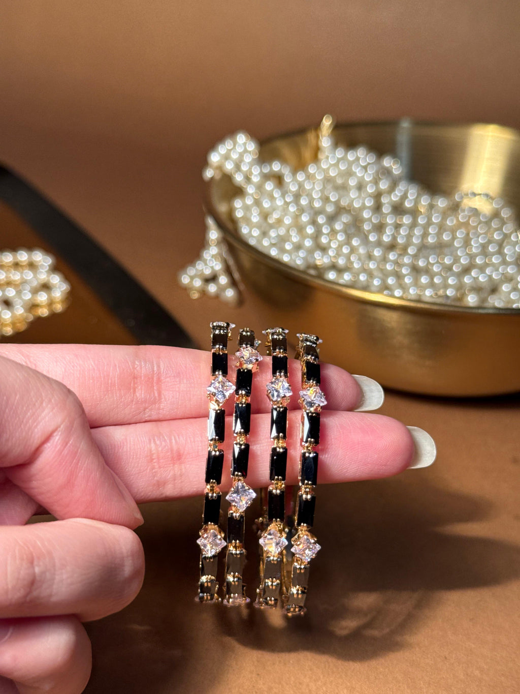 Noor bangles Gold - Black (kids collection)