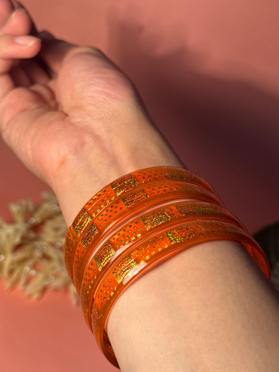 Pop Petal Bangles - Orange