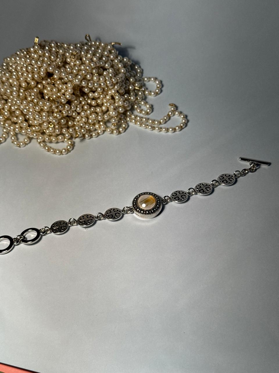 Halo Gem Bracelet - White