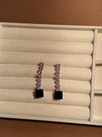 OS Crystal Drop Earrings - Black
