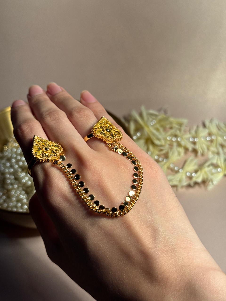 Mughal Sona Double Ring - Grey