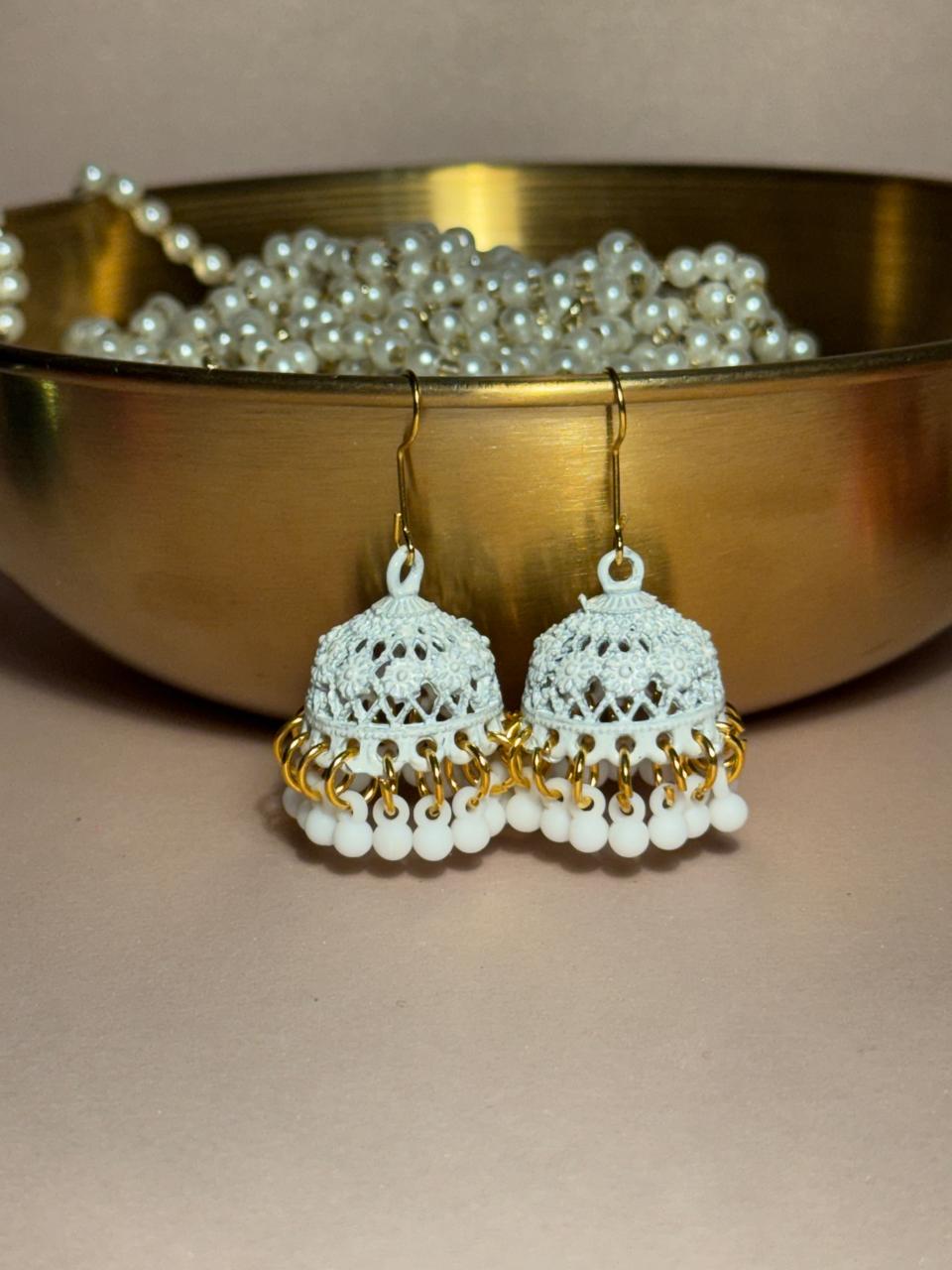 Ruhi jhumki - White