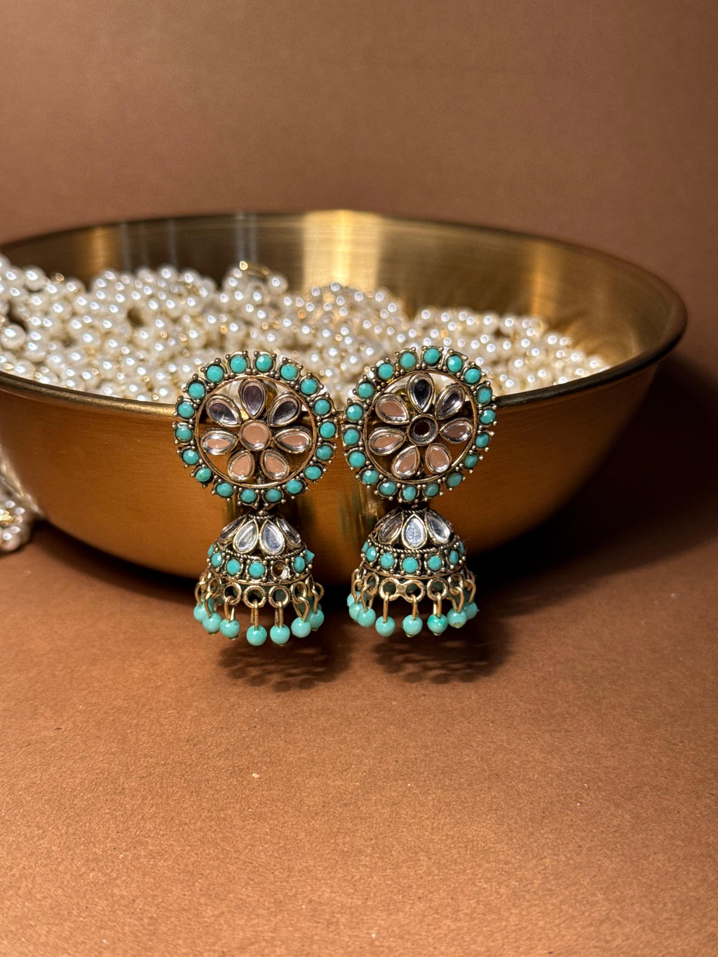 Zaria gold earrings - Blue