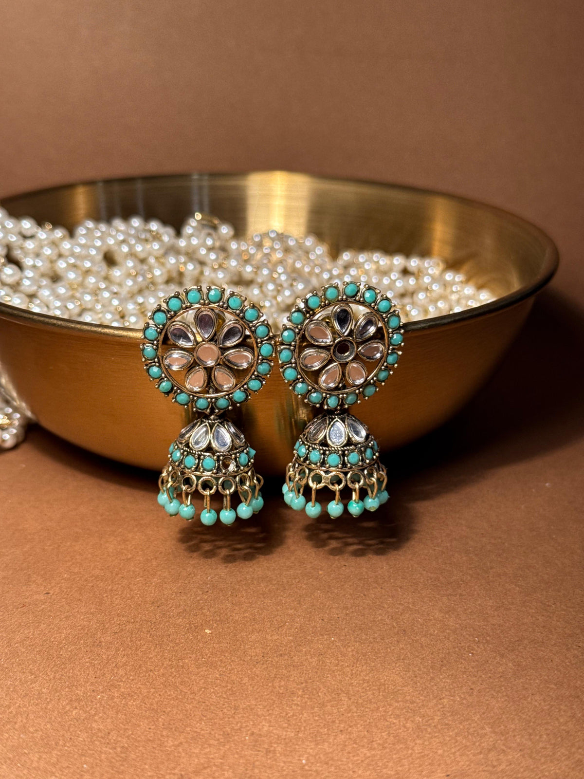 Zaria gold earrings - Blue