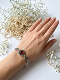 Halo Gem Bracelet - Red