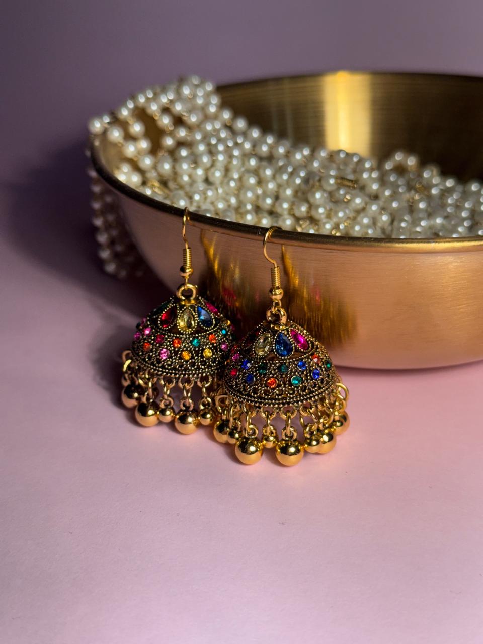 Meena karri antique Earrings - Multicolor