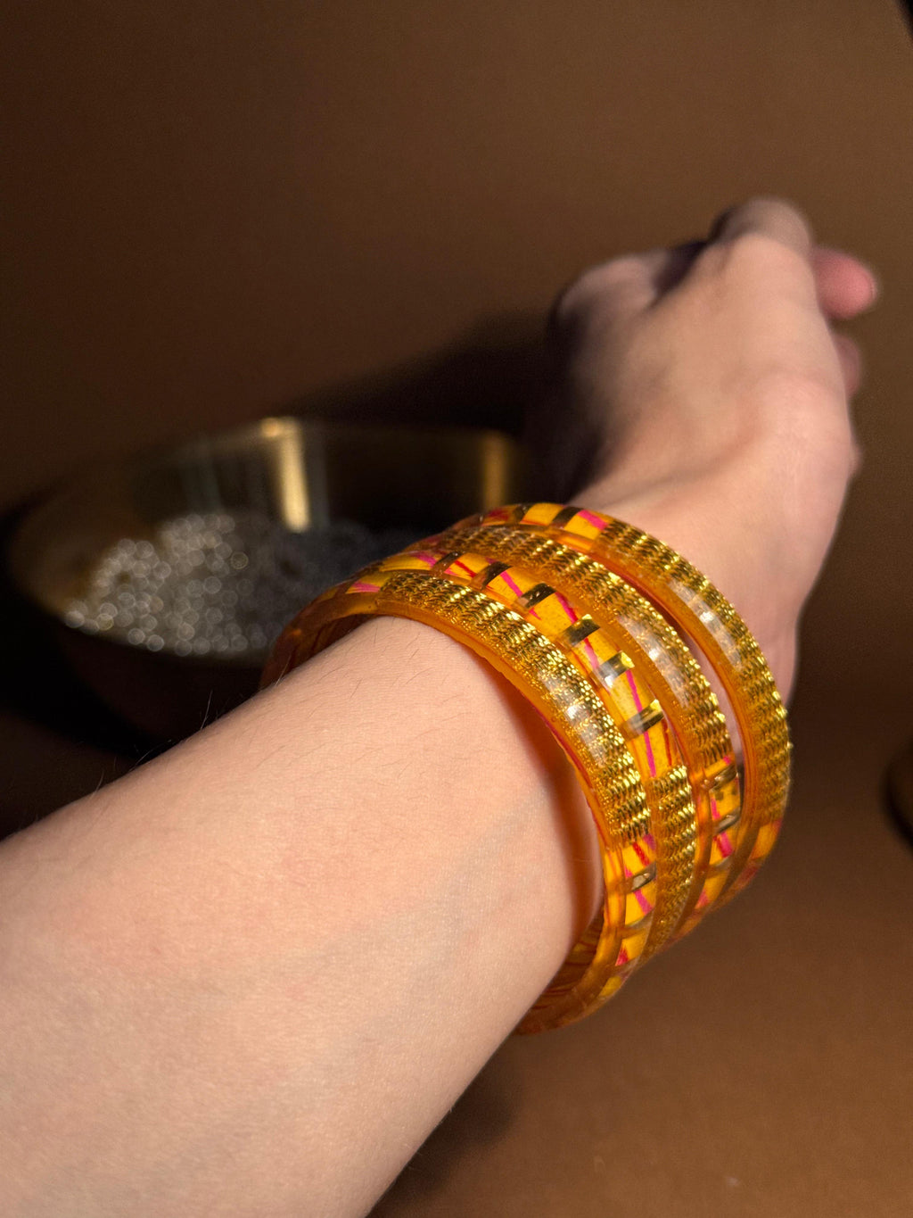 Sunshine Gulnaz bangle - Pink n Red