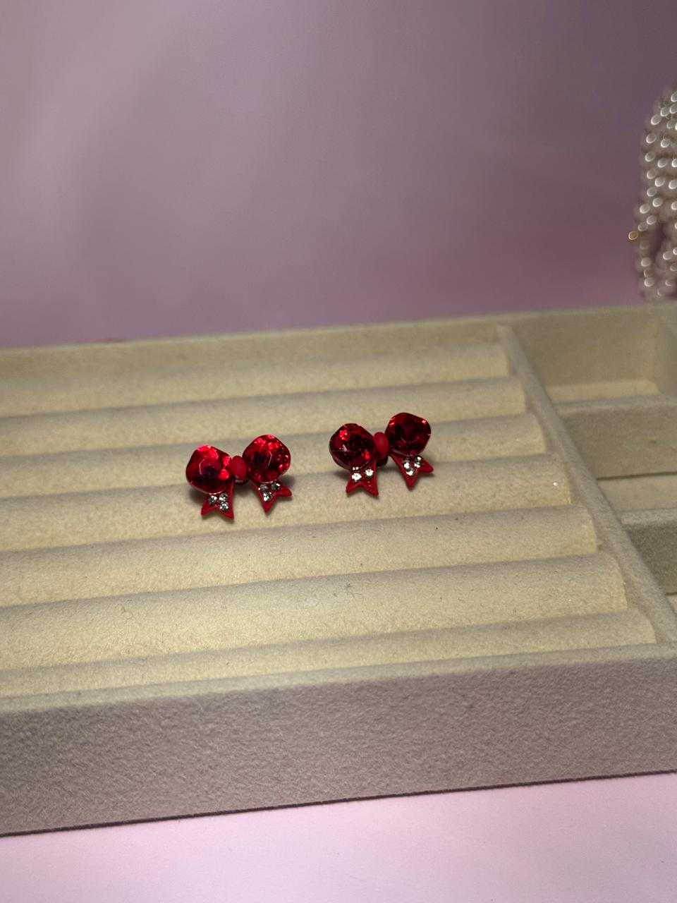 Bow Ties Studs - Red