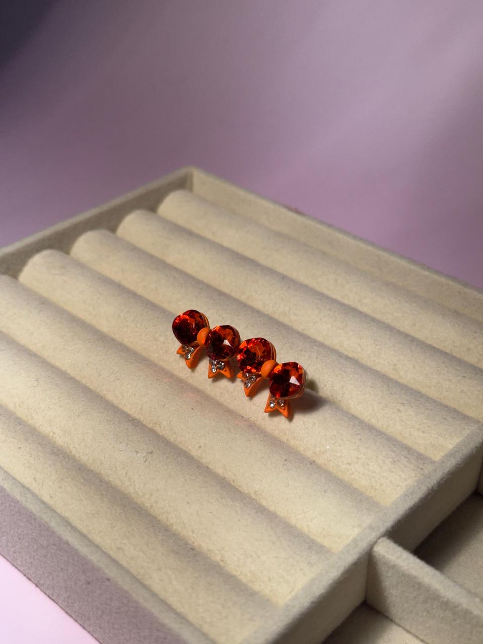 Bow Ties Studs - Orange