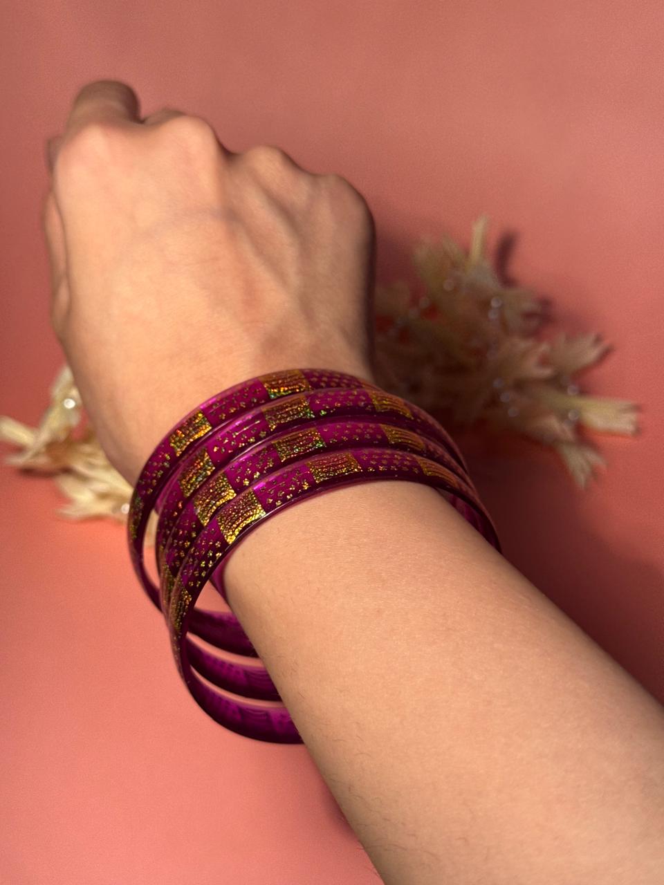 Pop Petal Bangles - Purple