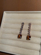 OS Crystal Drop Earrings - Gold