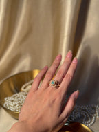 Square Gem Ring Gold - Mint Green
