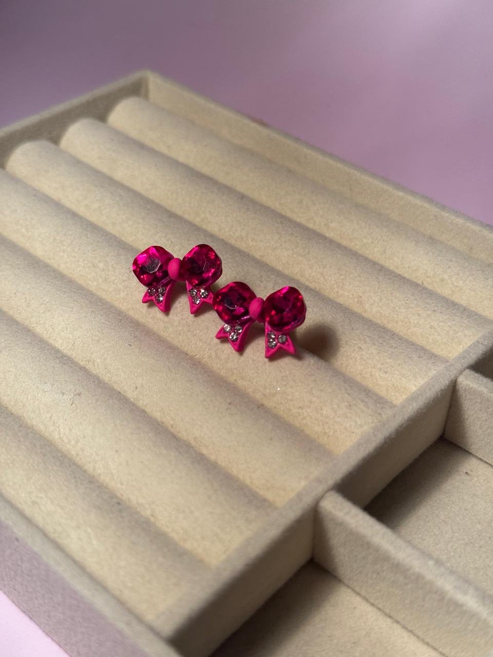 Bow Ties Studs - Pink