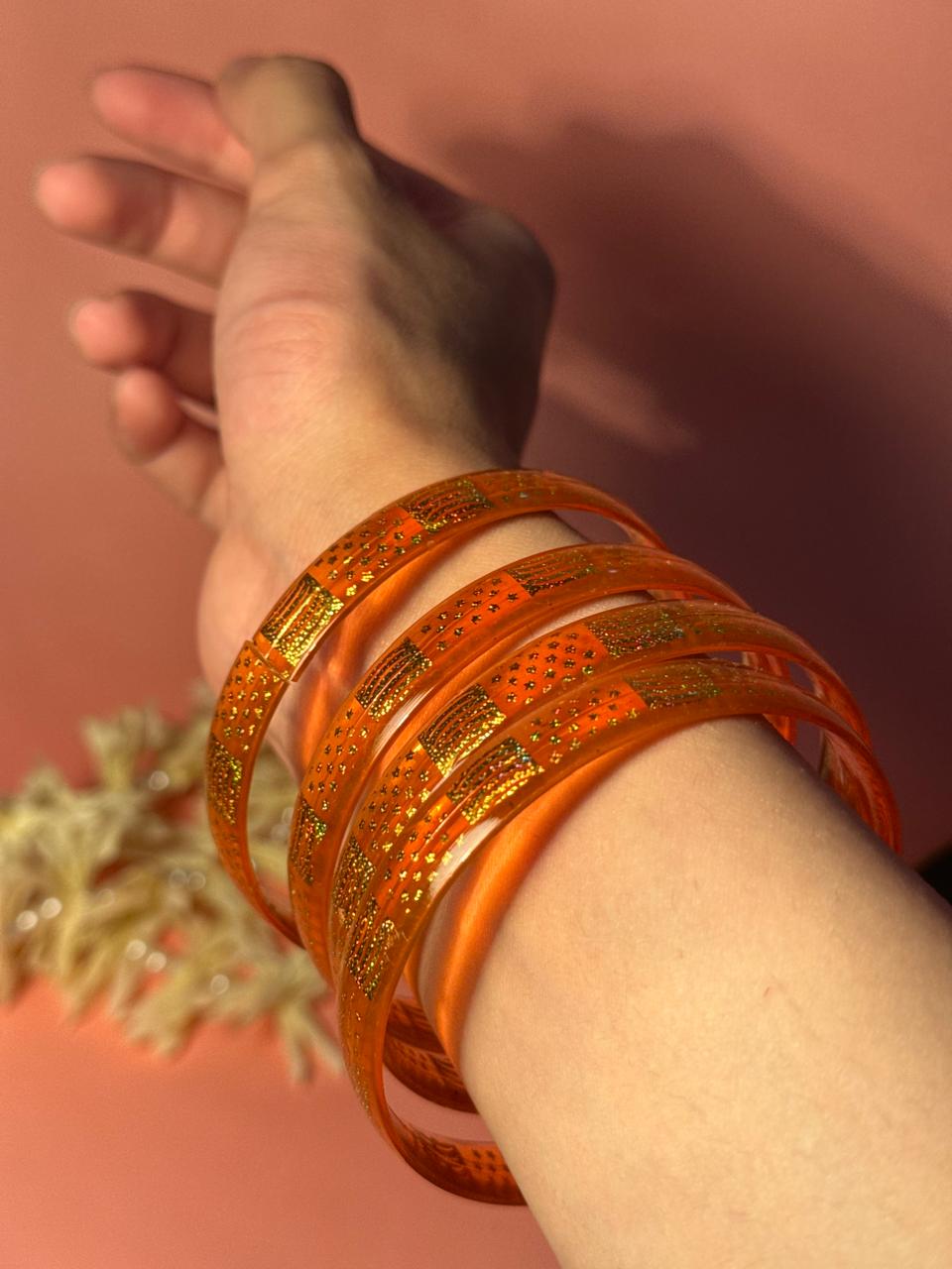 Pop Petal Bangles - Orange