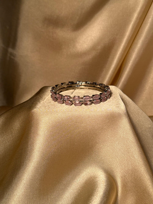 Beaded bangles Silver - Pink (kids collection)