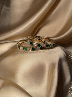 Prism bangles Gold - Green & White  (kids collection)