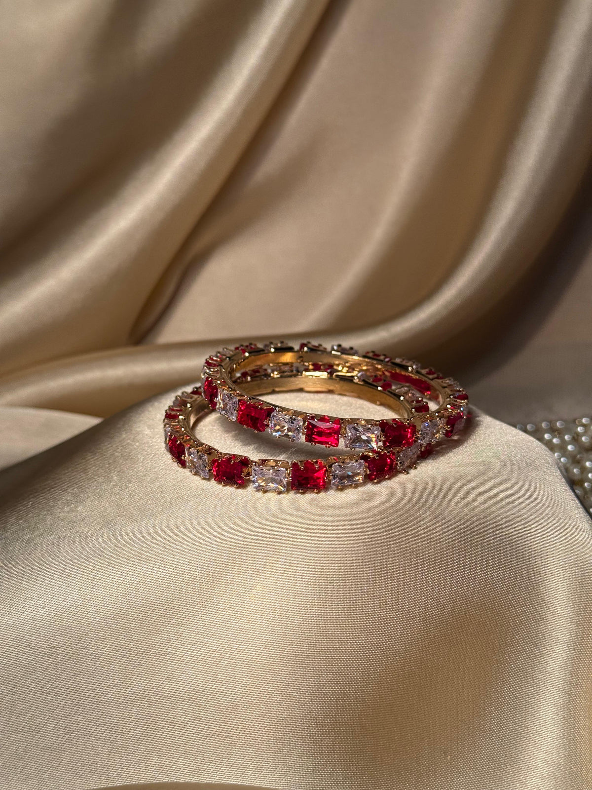 Prism bangles Gold - Red & White  (kids collection)