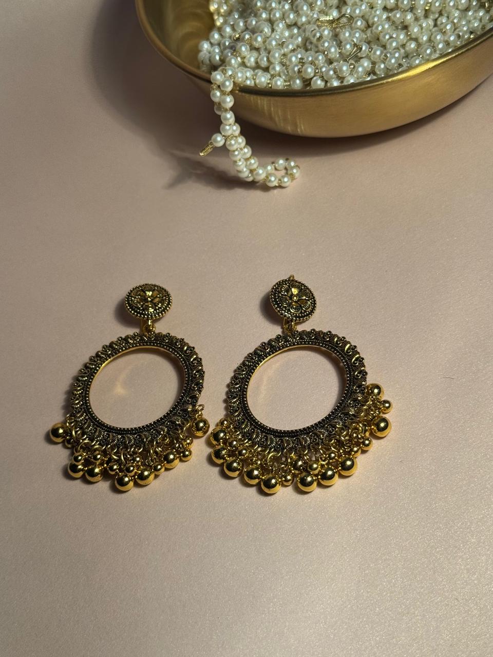Nawab Ghungroo Earrings - Gold