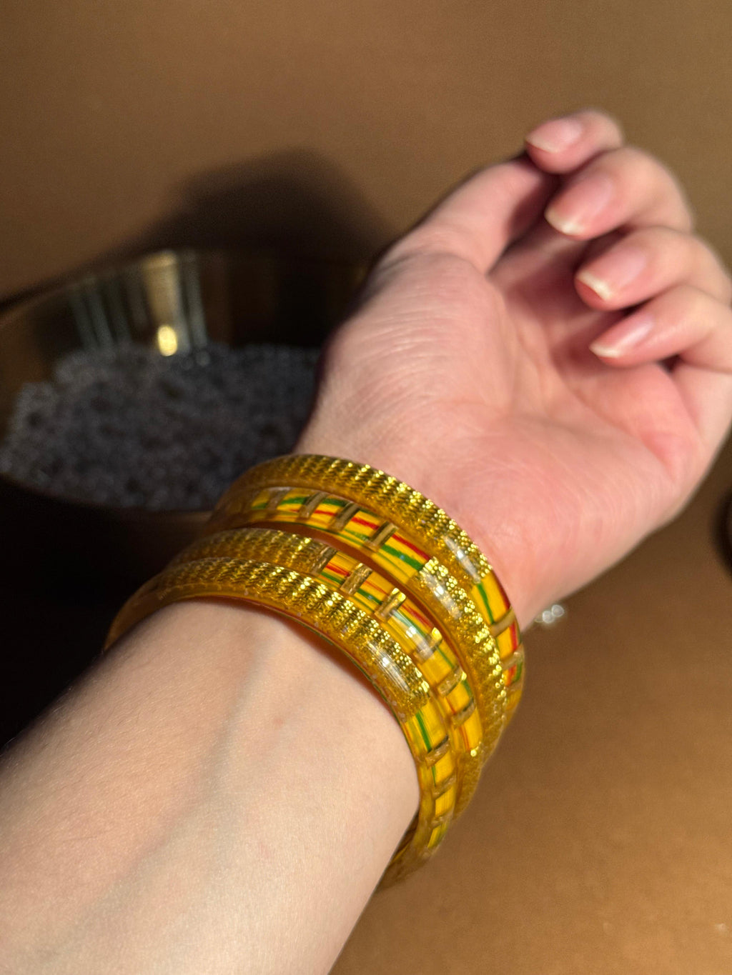 Sunshine Gulnaz bangle - Red n green