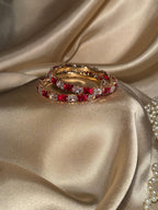 Prism bangles Gold - Red & White  (kids collection)