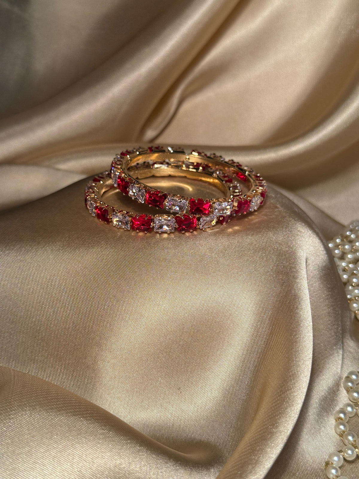 Prism bangles Gold - Red & White  (kids collection)