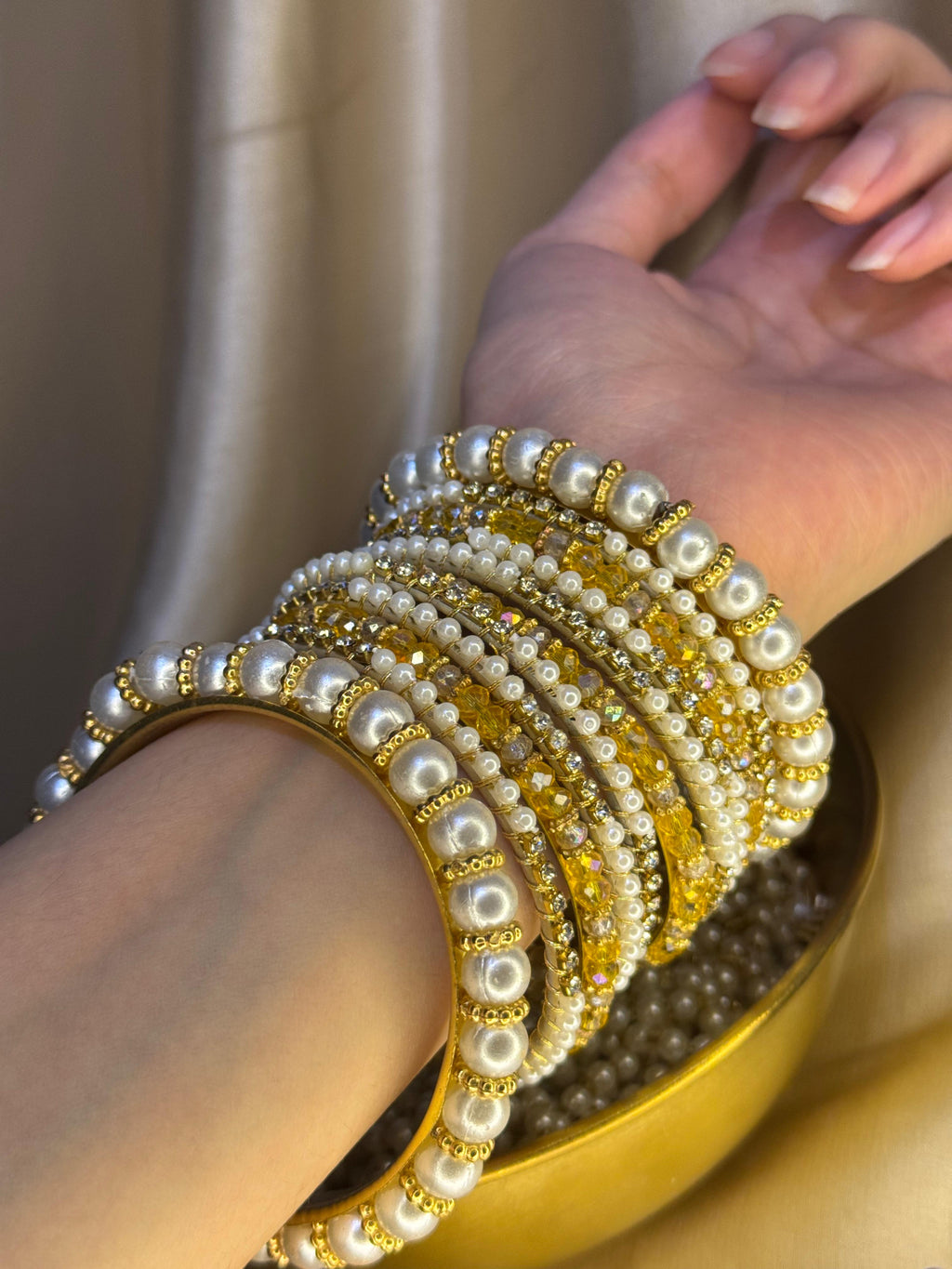 Moti Rani bangles - Yellow