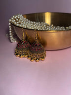 Meena karri antique Earrings - Maroon