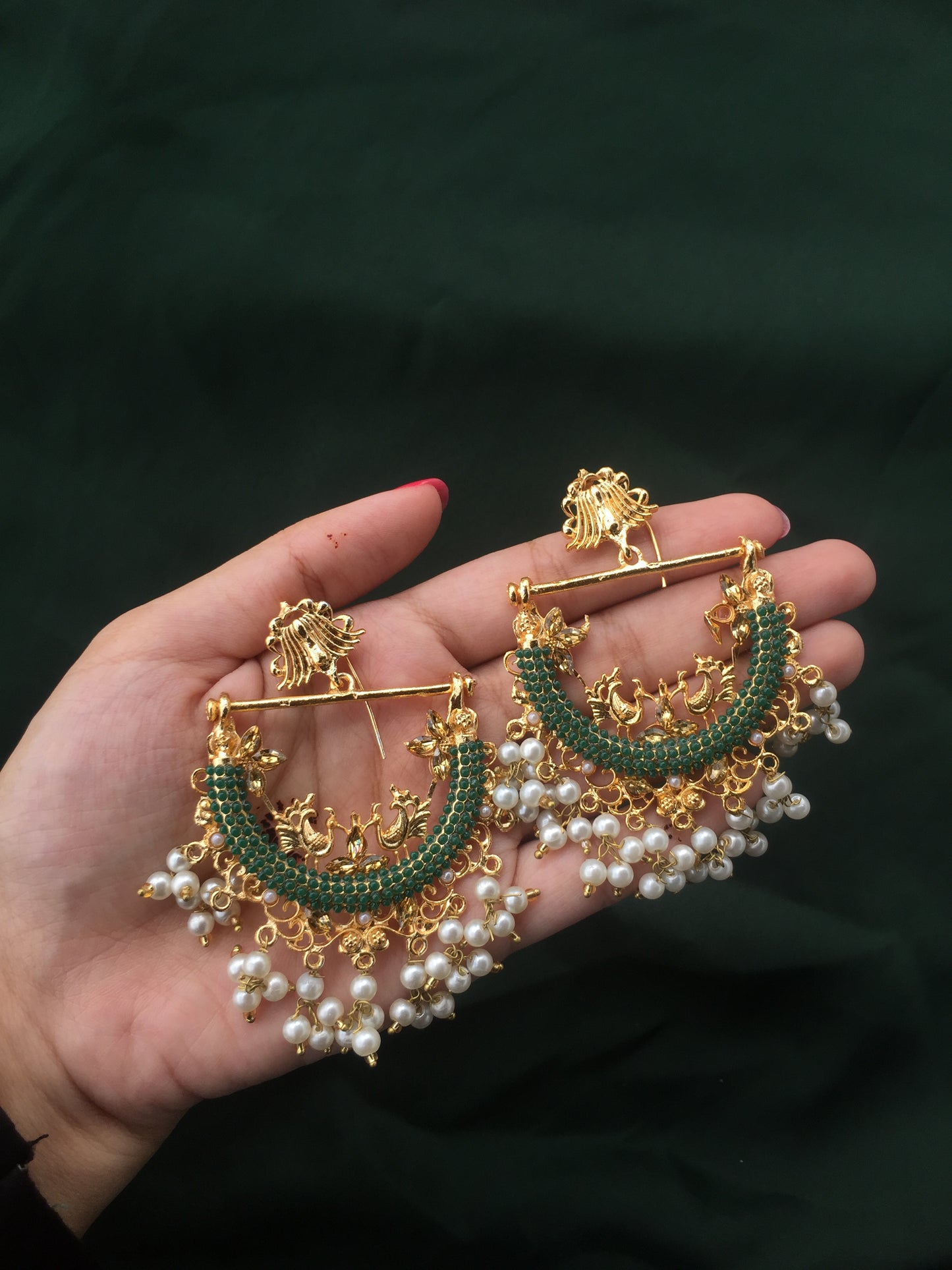 EFS-11 Peacock Earrings - Green