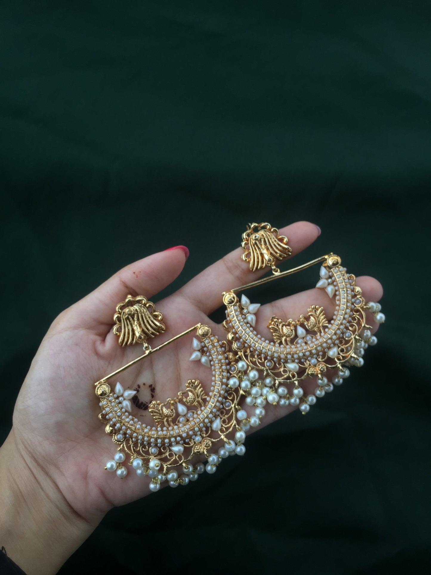 Peacock Earrings - Gold