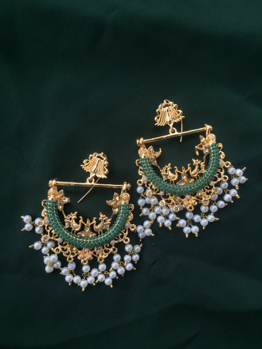 EFS-11 Peacock Earrings - Green