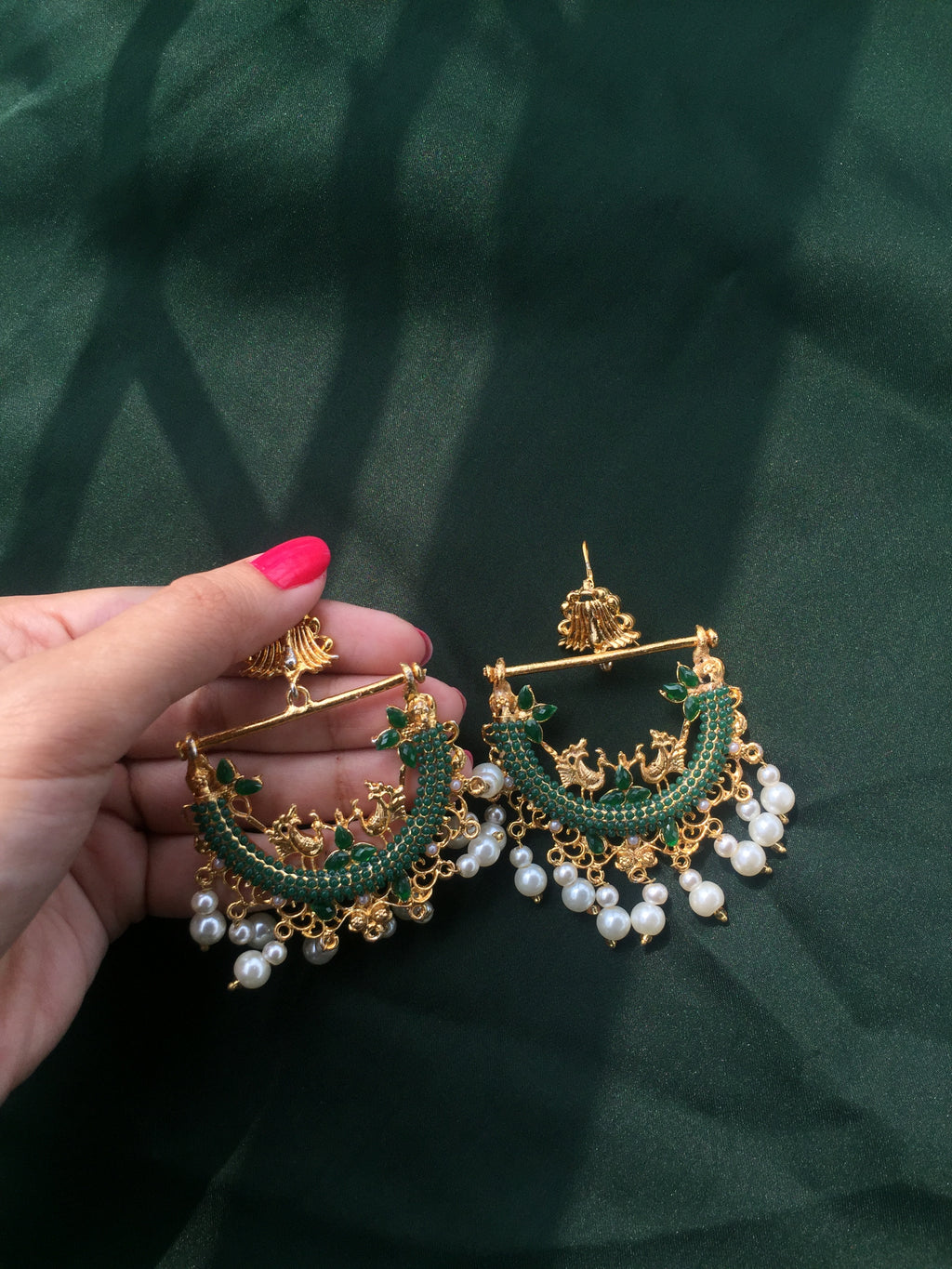 EFS-11 Peacock Earrings - Green