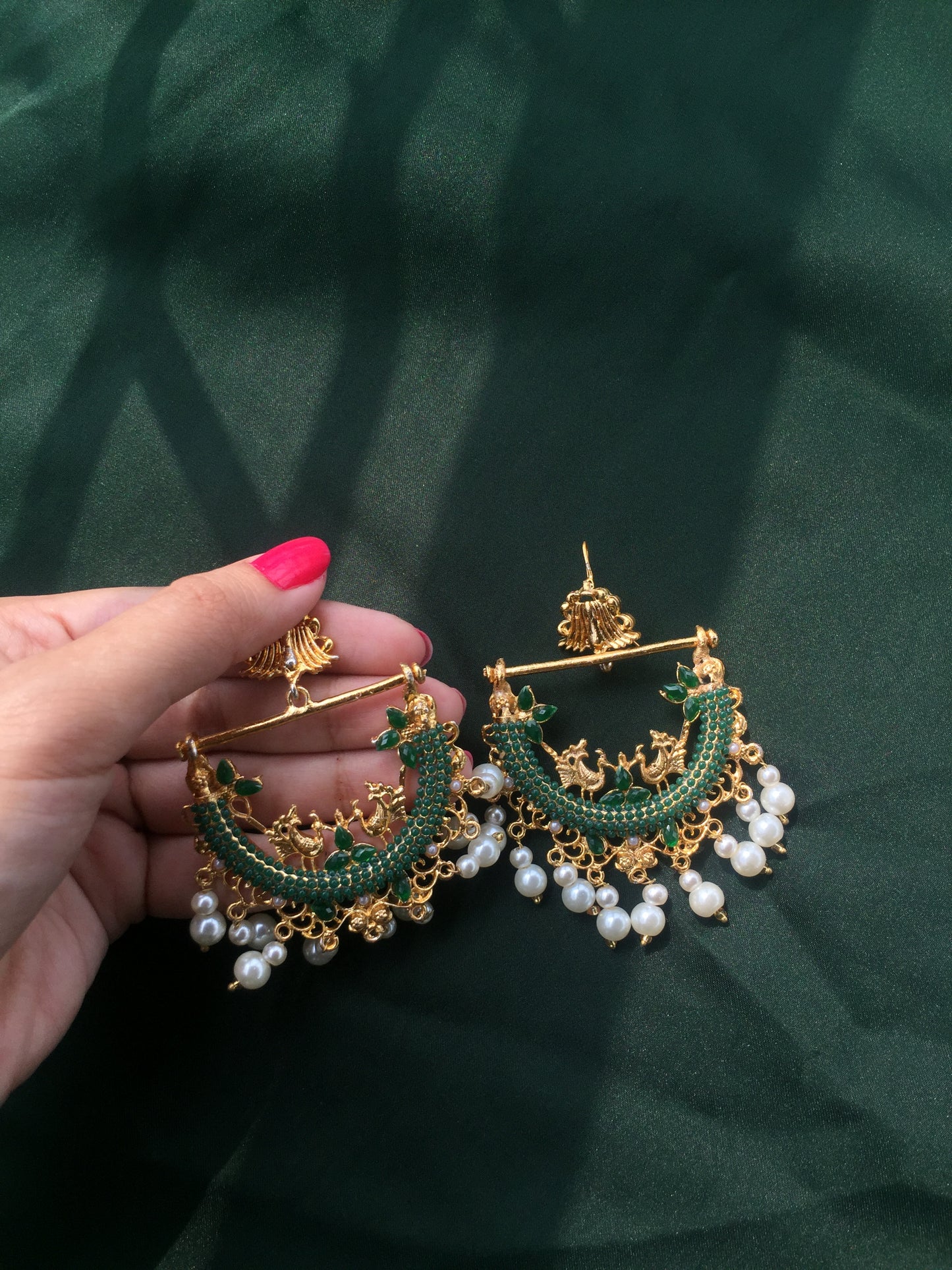 EFS-11 Peacock Earrings - Green