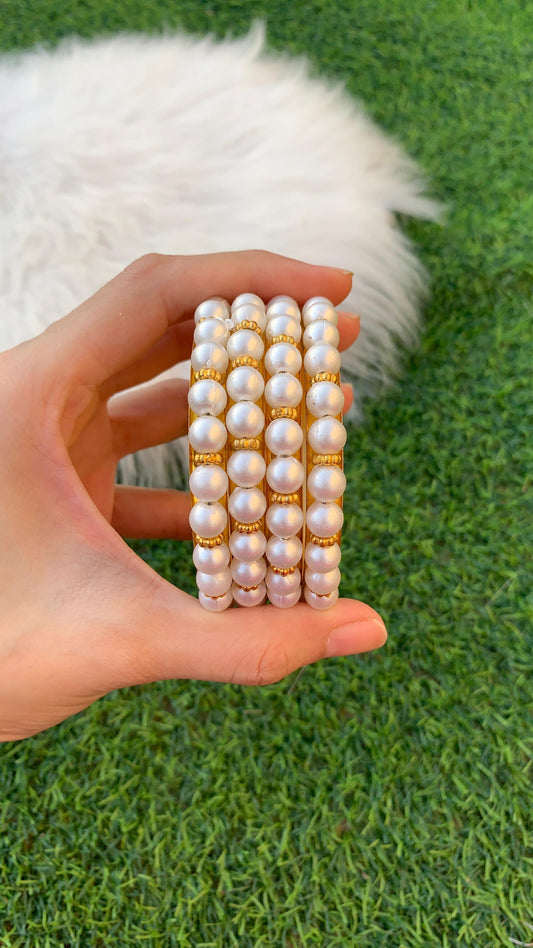 Moti safaid bangles (set of 4)