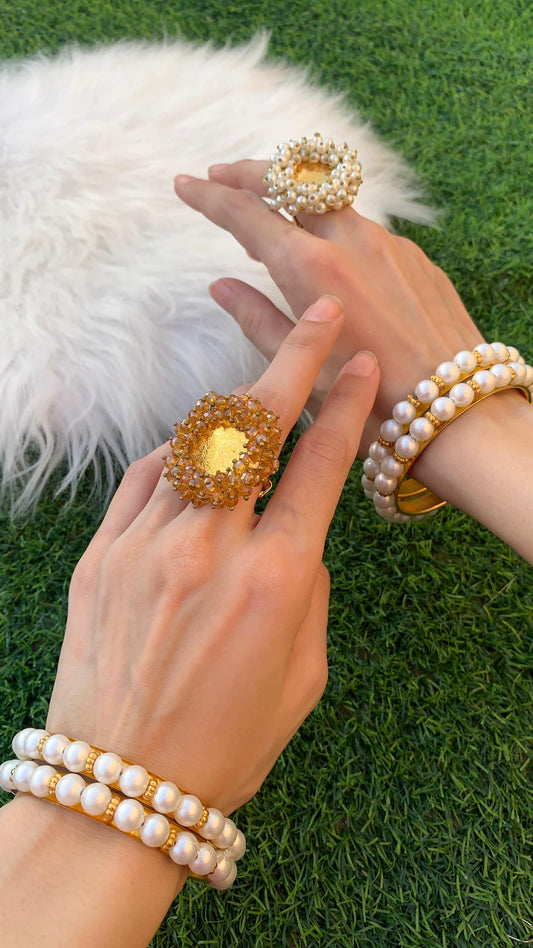 Moti safaid bangles (set of 4)