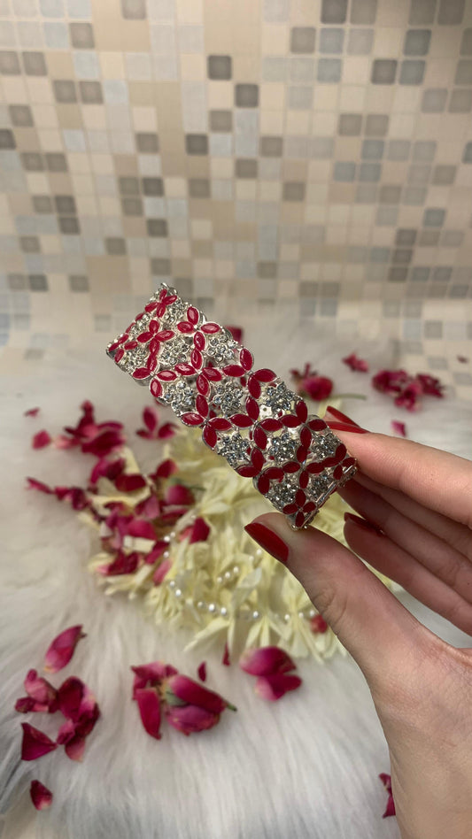 mahenur karra bracelet - Red Silver