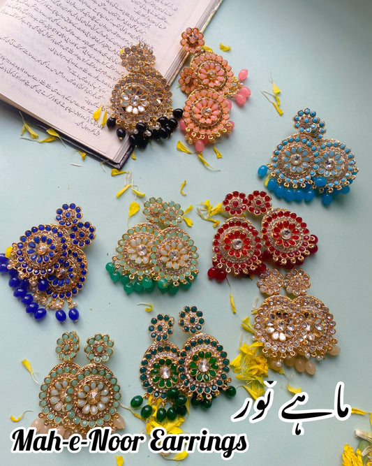 EF-24 Mah-e-noor Earrings - 9 Colors