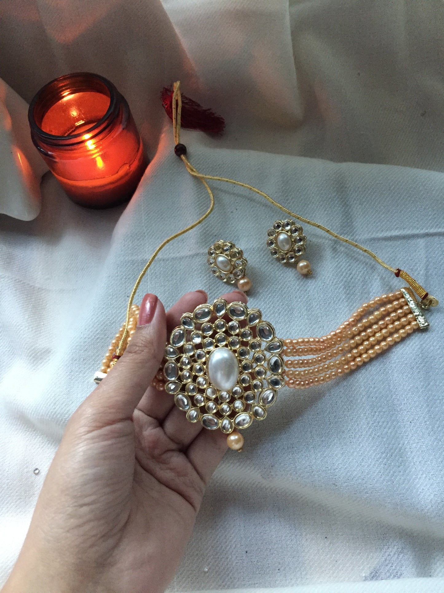 CSS-14 Kundan  Kali- Gold Pearl